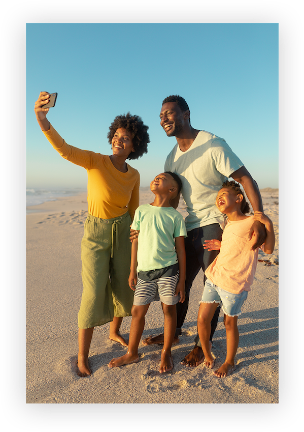 A family at the beach